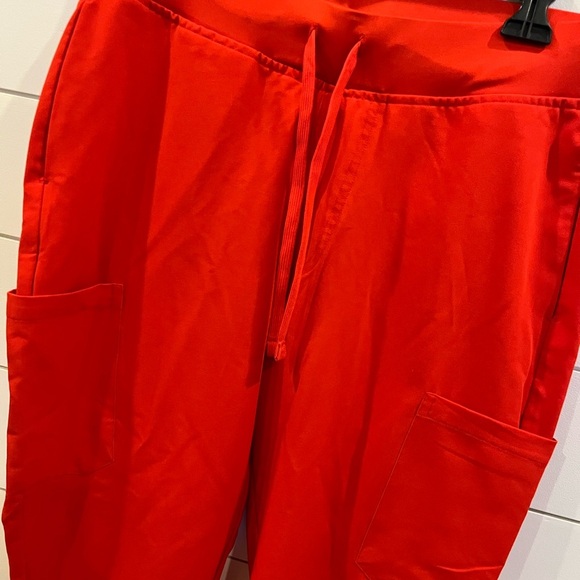 Mandala Bold Orange Jogger Scrub Pants with Drawstring Waist - Picture 3 of 4